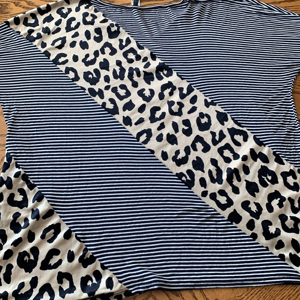 Glitzy Girlz Black & White Striped and Leopard Print Long Sleeve Shirt - Picture 9 of 9